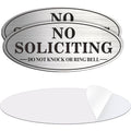 No Soliciting Sign, 2 Pack Self-Adhesive Aluminum Metal No Solitation Do Not Knock or Ring Bell Sign, 7.0 x 3.0 inches Fade Resistang Signs for Office and Home (Brushed Nickel/Black)