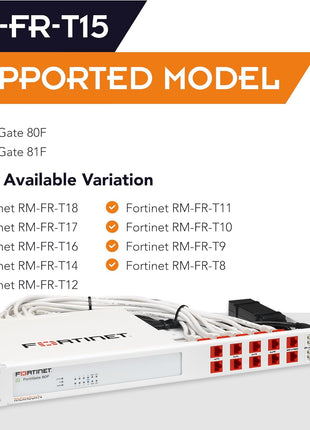 Rackmount.IT Rack Mount Kit for Fortinet FortiGate 80F / 81F / 80F-Bypass – 1U 19" Rackmount – Front-Facing Ports (RM-FR-T15)