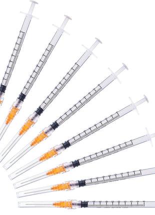 Disposable 1ml syringe with 25G 1inch Lab Supplies, Individually Packaged 50Pack