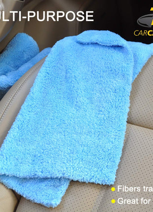 CARCAREZ Microfiber Towels for Cars, Car Drying Wash Detailing Buffing Polishing Towel with Plush Edgeless Microfiber Cloth, 450 GSM 16x16 in. Pack of 6