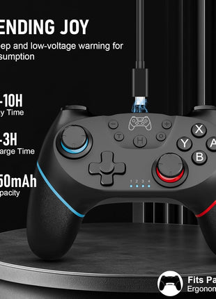 Diswoe Switch Controllers, 2 Pack Wireless Pro Controller for Switch 2/Lite/OLED with Mappable Buttons, Hall Effect Gaming Controller for PC/Android with Motion Control/Vibration/Turbo/Wake Up