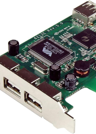 StarTech.com 4 Port PCI Express Low Profile High Speed USB Card - PCIe USB 2.0 Card - PCI-E USB 2.0 Card , TAA (PEXUSB4DP)