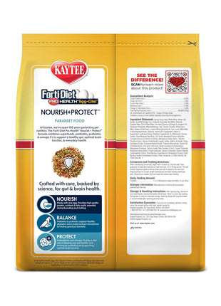 Kaytee Forti-Diet Pro Health Egg-Cite Nourish+Protect Parakeet, Supports Breeding and Molting, Nutrition Backed by Science, Digestive Health, 5 pounds