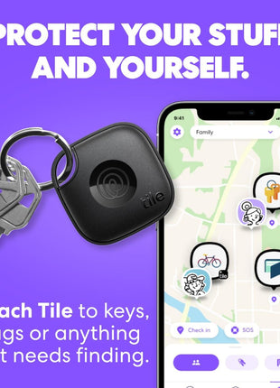 Life360 Tile - Bluetooth Tracker, Keys Finder and Item Locator for Keys, Bags and More. Phone Finder. Both iOS and Android Compatible. 2-Pack (Black/White)