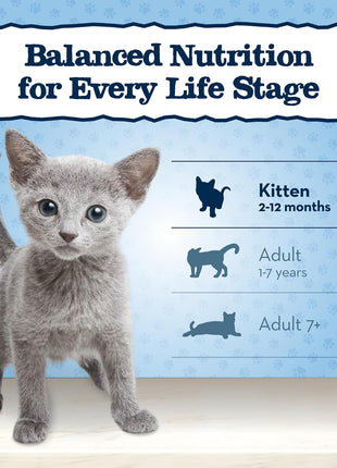 Blue Buffalo Baby Blue Natural Kitten Wet Cat Food Paté Variety Pack, Healthy Growth Formula with DHA, High-Protein & Grain-Free, Chicken and Salmon Recipes, 3-oz Cans (6 Count, 3 of Each) (Pack of 4)
