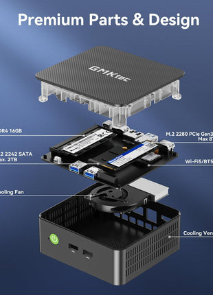 GMKtec Mini PC Intel Core i3-10110U Processor 8GB DDR4 256GB SSD | i226-V RJ45 Ethernet Desktop Computer 4K Dual/ 4X USB3.2/ WiFi 6 BT5.2/ Nucbox G3 Pro