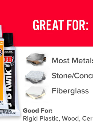 J-B Weld 8276 KwikWeld Quick Setting Steel Reinforced Epoxy - Dark Grey 2 oz