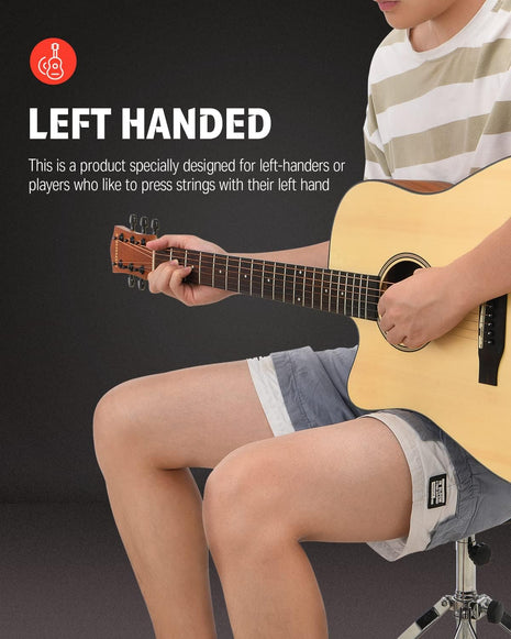 Donner Left Handed Acoustic Guitar Kit for Beginner Adult Full Size Cutaway Lefty Acustica Guitarra Bundle Set with Bag Strap Tuner Capo Pickguard String, 41 Inch, DAG 1CL