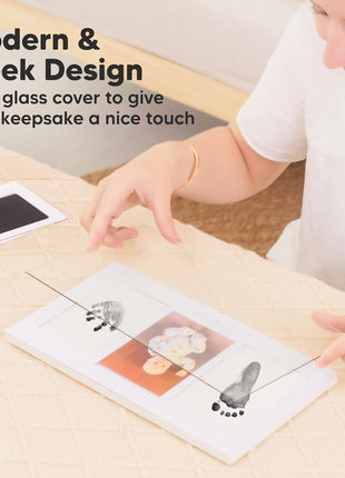 Inkless Hand and Footprint Kit, Boy Girl Newborn Keepsake (Alpine White) | No Mess Ink Pad for Baby Handprint, Clean Touch Paw Print Kit for Dog Picture Frame, Personalized Baby Christmas Shower Gifts