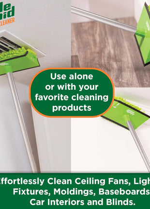 Blade Maid Ceiling Fan Blade Cleaner & Duster | Extendable Pole for High Ceilings, Moldings, Blinds, Walls & Cars, Corner Cleaning Tool, with Reusable Microfiber Pads | Size 3 feet (Pack of 1)