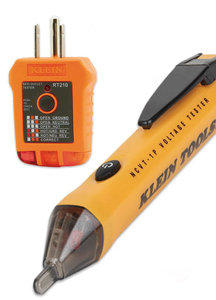 Klein Tools 80025 Outlet Tester Kit with GFCI Tester and Non-Contact Voltage Test Pen, 2-Piece