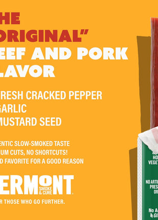 Vermont Smoke & Cure Original Beef & Pork Sticks, Gluten Free, 1 Ounce (Pack of 24)