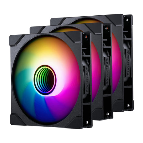 PHANTEKS 140mm RGB 3-Pack Reverse Blade Gaming PC Fan - PWM Fan - Up to 1800 RPM - High Airflow - Low Vibration - Quiet - Compatible with Desktop, Laptop, Radiator