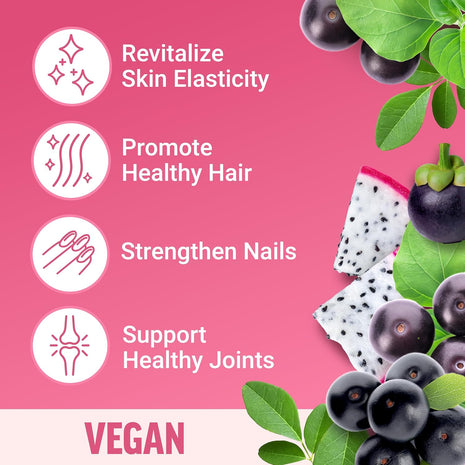 Force Factor Collagen Boosting Superfoods, Vegan Collagen Booster for Women | with Biotin, Hyaluronic Acid, and Vitamin C, for Hair, Skin, Nails, & Joint Support, Tropical Fruit, 120 Soft Chews, 2-Pack