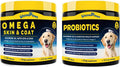 Probiotics & Salmon Fish Oil for Dogs Skin and Coat & Digestive Health
