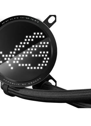 ASUS ROG RYUO III 240 ARGB All-in-one AIO Liquid CPU Cooler 240mm Radiator, Asetek 8th gen Pump Solution, Anime MatrixTM LED Display and ROG AF 12S ARGB Fan., 6 Year Warranty