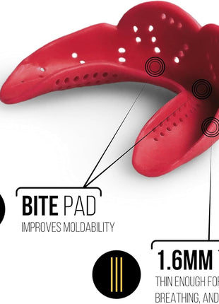 SISU Aero Medium Mouthguard, Snow White - 30% Stronger Protection for Lacrosse, Football, Hockey, Roller Derby, Team Sports - Remoldable Up to 20 Times - Ultra Slim - Works for Braces - Non Toxic