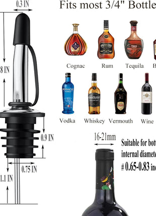Pafusen 12 Pack Liquor Pour Spout With Dust Caps   Bottle Pourers for Alcohol, Olive Oil   Speed Pourers, Bar Bartender Accessories
