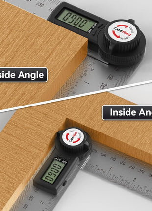 GemRed 82305 Digital Angle Finder GemRed Protractor Stainless steel 7inch 200mm (Black Button)