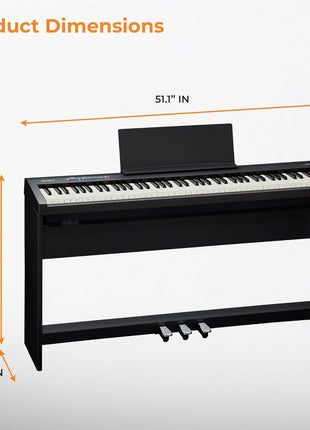 Roland FP 30x 88 Key Digital Piano   Black Bundle with KSC 70 Stand, KPD 70 Three Pedal Unit, Bench, Online Lessons, Austin Bazaar Instructional DVD, and Polishing Cloth
