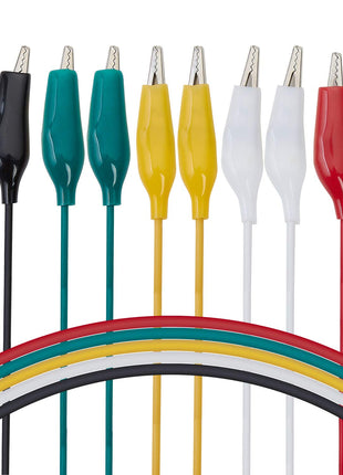 WG-026 10 Pieces and 5 Colors Test Lead Set & Alligator Clips,20.5 inches / 22 AWG Copper Wire. The Clips soldered and Stamped to the Wires. (1 Pack)