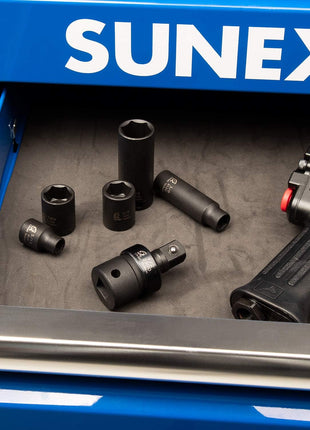 SUNEX TOOLS 2300, 1/2 inch Drive, Universal Impact Joint, Cr-Mo Steel, Radius Corner Design, Flexible, Meets ANSI Standards
