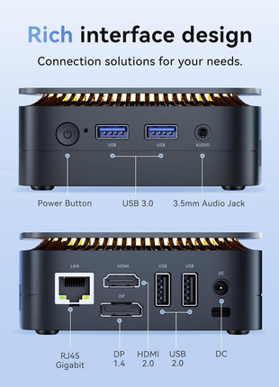KAMRUI AK1PLUS Mini PC Computer, Intel Celeron N5095 (Up to 2.9GHz), 16GB RAM 256GB SSD, Dual 4K Mini Desktop Computer, Support 2.5'' SSD Expansion, WiFi, Bluetooth, Ethernet, Business Home Office PC
