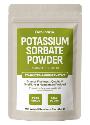 Coolinario Potassium Sorbate (2 Oz) Food Grade Preservative for Wine Stabilization, Homemade Jams, Baked Goods, Cheese Making & Dried Snacks | Extends Freshness & Shelf Life | Easy to Use