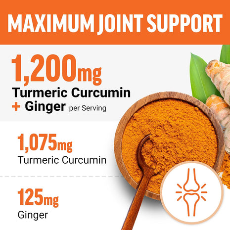 Force Factor Better Turmeric Maximum Joint Support | 1075mg Curcumin with Ginger, Supports Mobility, Flexibility & Comfort, Fruit Punch, 120 Soft Chews, 2-Pack