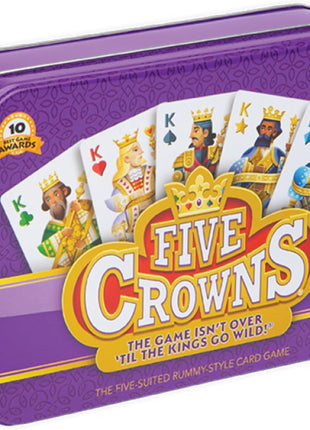Five Crowns Collectible Tin – Card Game for Kids and Adults, Family Game Night, The Game isn't Over Until the Kings Go Wild, 5 Suited Rummy Style Card Game, 1-7 Players, Ages 8+