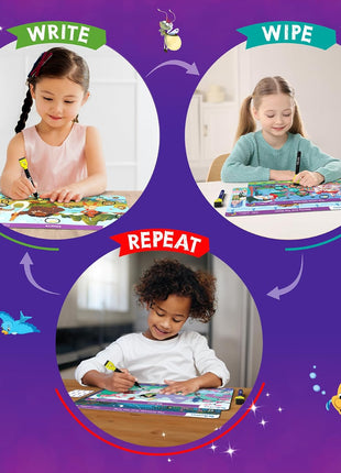 Skillmatics Search and Find Preschool Toy – Disney Princess, Gift for Kids | Write & Wipe Mats, Back to School, Learning & Educational Toy, Handwriting Aid, Toddlers & Kids, Arts & Crafts, Ages 3, 4, 5