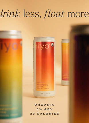 Hiyo Non-Alc Functional Seltzer, Adaptogens & Nootropics, 12 fl oz, 12pk | Classic Pack, Organic Social Tonic, Non-Alcoholic Beverage, Functional Drink, 30 Cals, Gluten Free, Vegan, Non-GMO