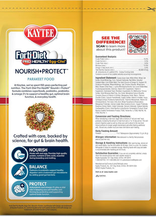 Kaytee Forti-Diet Pro Health Egg-Cite Nourish+Protect Parakeet, Supports Breeding and Molting, Nutrition Backed by Science, Digestive Health, 5 pounds