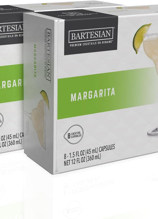 Bartesian 16-Pack Margarita Mixer Capsules for Cocktail Machine – Home Bar Mixology Cocktails Mix Pod Capsule Set To Use With the Bartesian Cocktail Drink Maker Machine