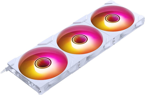Phanteks M25-140 Gen2 Triple Pack, 3X 140mm ARGB High Performance Cooling Fans, Daisy-Chain Unified Fan Frame, Infinity Mirror hub, Single Cable Connection, White