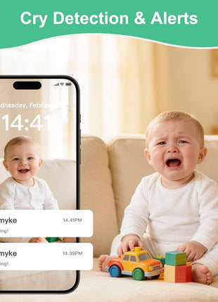 Simyke Smart Video Baby Monitor,1080P Baby Room Camera, APP Control,WiFi On/Off Switch,AI Detection, Cry Monitor and Lullabies, HD Night Vision, Two-Way Audio, Cloud & SD Card Storage