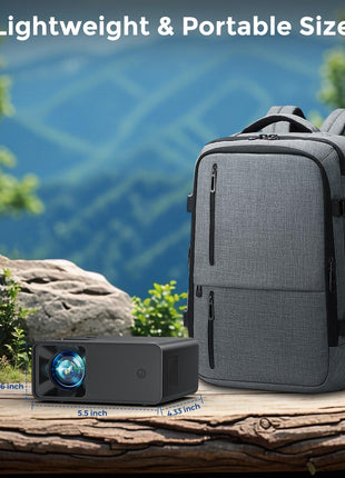 CiBest Mini Projector, 2025 Upgraded Full HD 1080P Support Video Projector, Portable Small Movie Projector, Compatible with iOS/Android/Windows/TV Stick/Box/USB/HDMI