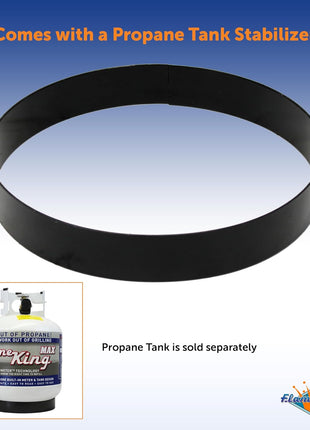 Flame King Smokeless Propane Fire Pit, 24-inch Portable Firebowl, 58K BTU with Self Igniter, Cover, & Carry Straps for RV, Camping, & Outdoor Living