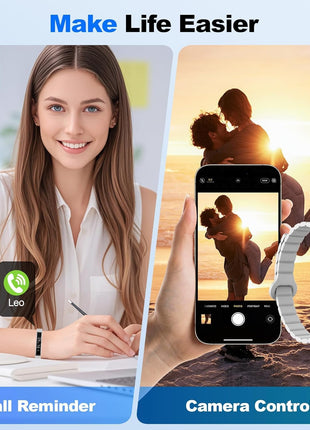 Smart Bracelet for Women Men, Health Activity Fitness Trackers, 24/7 Heart Rate & Sleep Tracker, HRV & Stress Monitor, Smart Wristband with 2 Bands for Calorie/Step Counter, Free APP for iOS & Android