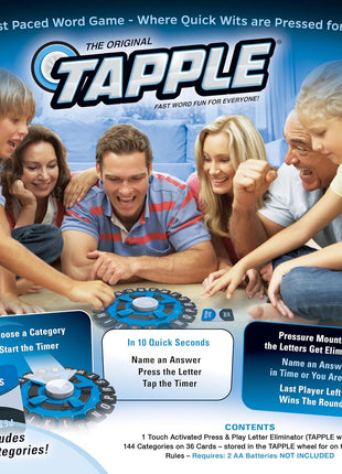 USAOPOLY The Original TAPPLE, The Fast-Paced Family Board Game,Choose a Category & Race Against The Timer to be The Last Player,Learning Word Game for Ages 8 & Up, 2-8 Players, 15-20 Minute Play Time