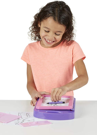 Melissa & Doug Fashion Design Art Activity Kit - 9 Double-Sided Rubbing Plates, 4 Pencils, Crayon - Fashion Plates, Travel Toys for Kids Ages 5+