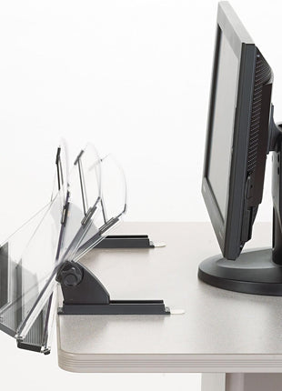 3M in-Line Adjustable Desktop Copyholder Plastic 150 Sheet Capacity Black/Clear MMMDH630
