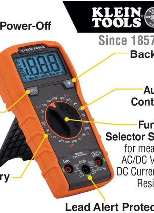 Klein Tools MM325 Multimeter, Digital Manual-Ranging 600V AC/DC Voltage Tester, Tests Batteries, Current, Resistance, Diodes, and Continuity