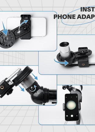Telescope 80mm Aperture 600mm - Astronomical Portable Refracting Telescopes Fully Multi-Coated High Transmission Coatings AZ Mount with Tripod Phone Adapter, Wireless Control, Carrying Bag.