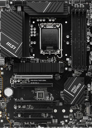 MSI PRO B760-P WiFi DDR4 ProSeries Motherboard - Supports 12th/13th/14th Gen Intel Processors, LGA 1700, DDR4, PCIe 4.0, M.2, 2.5Gbps LAN, USB 3.2 Gen2, HDMI/DP, Wi-Fi 6E, Bluetooth 5.3, ATX