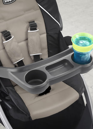 Chicco BravoFor2 Double Stroller for Infant and Toddler, Sit or Stand | Iron/Black, baby stroller with 5-point harness, Chicco car seat compatible, toddler standing platform, one-hand fold