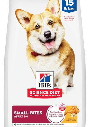 Hill's Science Diet Adult 1-6 Small Bites Dry Dog Food, Chicken & Barley, 5 lb. Bag