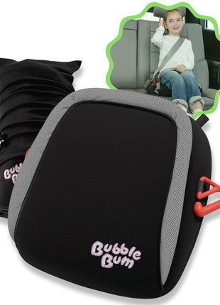 BubbleBum Inflatable Booster Car Seat ??Foldable, Lightweight, Backless Travel Booster Seat for Kids, Portable Carseat for Toddler, Fits 3 Across, Compact for Uber - Ages 4-11 Year Old, - Black