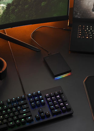 Seagate FireCuda Gaming Hard Drive External Hard Drive 5TB - USB 3.2 Gen 1, RGB LED lighting for PC and Mac with Rescue Services (STKL5000400)