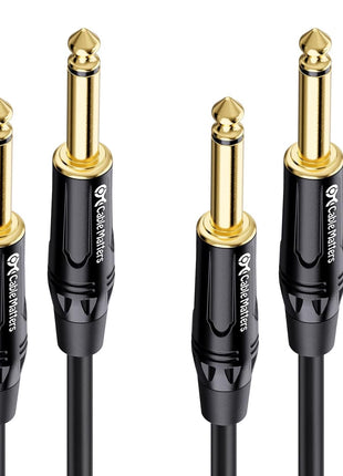Cable Matters 2-Pack 1/4 Inch TS to TS Electric Guitar Cable - 6ft, Guitar Amp Cord, Instrument Cable for ElectricGuitar, Mandolin, Bass AMP, Keyboard, Mixer, Equalizer